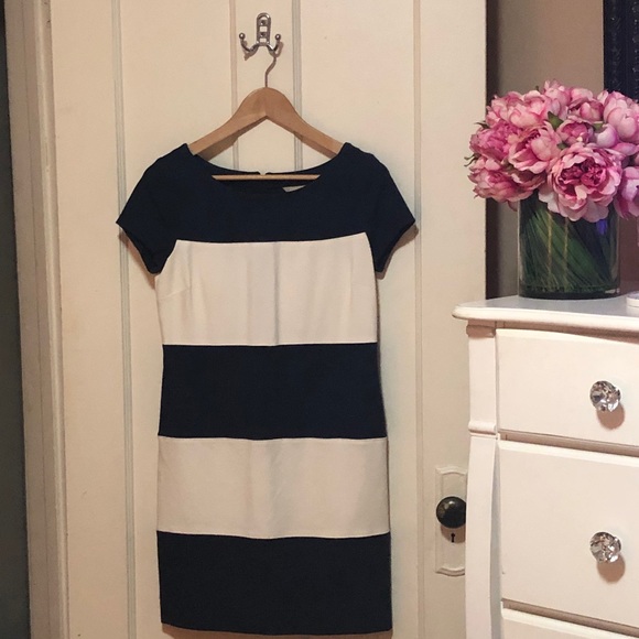 Banana Republic Navy and White Stripe Dress - Picture 2 of 7